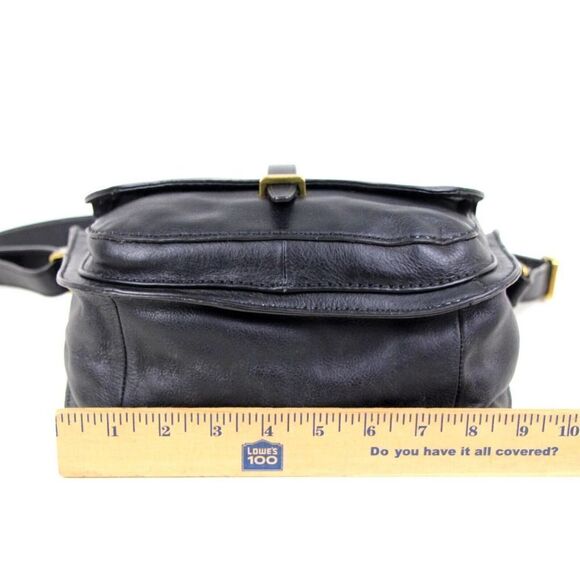 FOSSIL BLACK GENUINE LEATHER MEDIUM ZIP TOP HOBO TOTE SHOULDER BAG HANDBAG PURSE - Picture 13 of 15